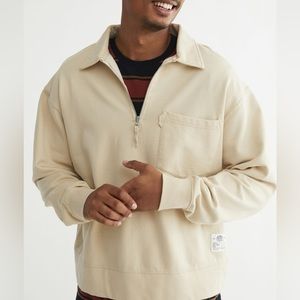 Urban Outfitters BDG Off-White Men’s Oversized Quarter Zip Pullover Size L